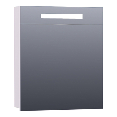 Saniclass 2.0 Armoire de toilette 59x70x15cm éclairage intégré rectangulaire 1 porte pivotante MDF Blanc mat