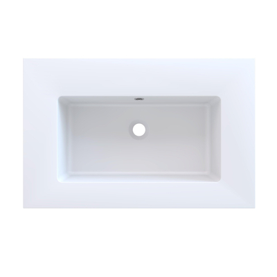 Arcqua Mira Inbouw Wastafel - 71x46x1.5cm - enkele wasbak - zonder kraangat - cast marble - mat wit