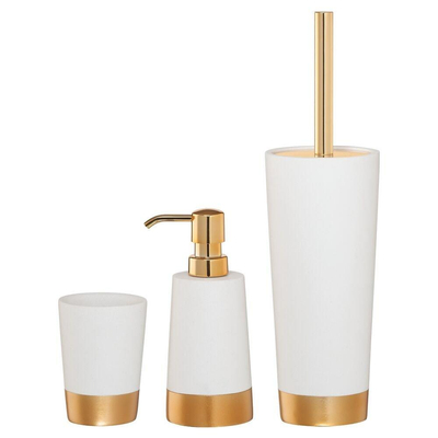 Sealskin Glossy Gobelet porte-brosses à dents Polyresin Or/Blanc