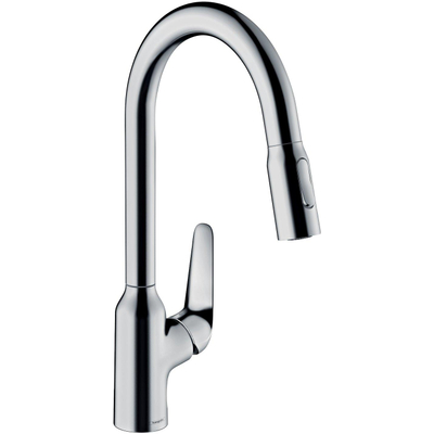 Hansgrohe M42 M429-H220 Robinet de cuisine 1 trou avec douchette extractible et bec pivotant à 360° chrome