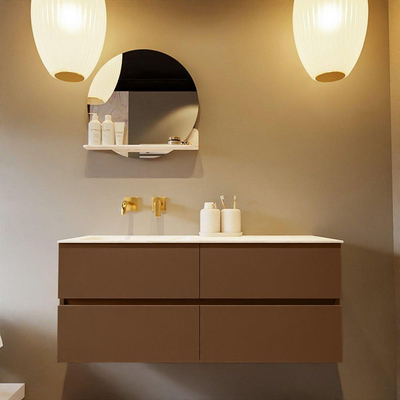 Mondiaz VICA-DLUX ensemble de meuble de salle de bain - 120cm - meuble sous-vasque repos - 4 tiroirs - lavabo encastrée cloud gauche - sans trous de robinet - version haute de 60cm - ostra