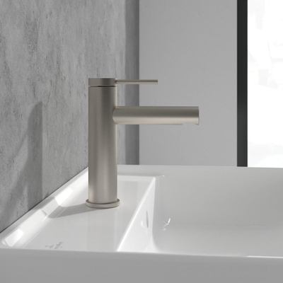 Villeroy & Boch Loop & Friends badtoevoer - voor wandmontag - 225mm - Brushed Nickel (rvs)