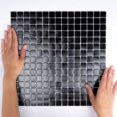 La Mosaic Factory Amsterdam carreau mosaïque - 32,2x32,2cm - carrelage mural et de sol - Carré - Verre Noir Noir Mat