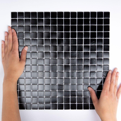 The Mosaic Factory Amsterdam carrelage mosaïque 32.2x32.2cm pour mur et sol intérieur et extérieur carré verre super noir