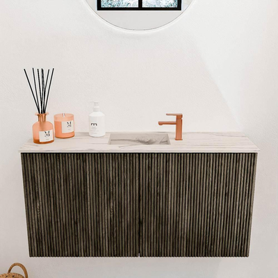 Mondiaz JOYA-DLUX 80cm toiletmeubel - kleur Shadow - Wastafel FAYE positie Midden 1 kraangat kleur Nata.