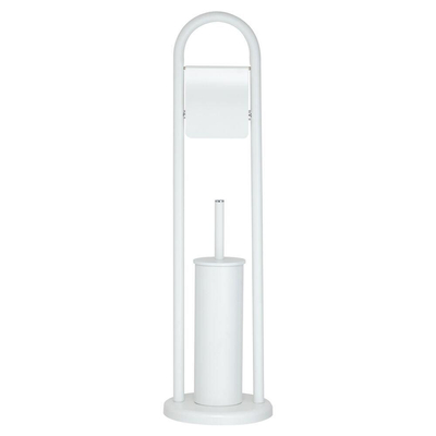 Sealskin Acero Butler de toilette - Porte-rouleau de papier toilette - Brosse de toilette avec support - autoportant Blanc