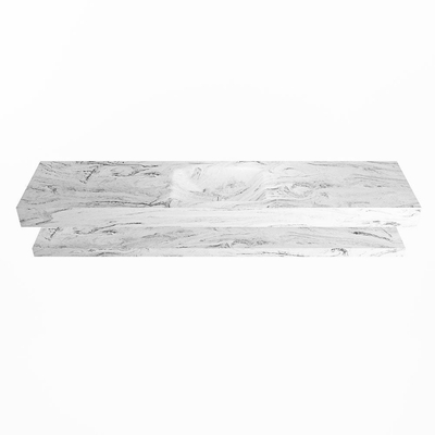 MONDIAZ ALAN - DLUX Badkamermeubelset - 200cm - planchet - Glace - vrijhangende wastafel - wasbak midden - 1 kraangat - Glace
