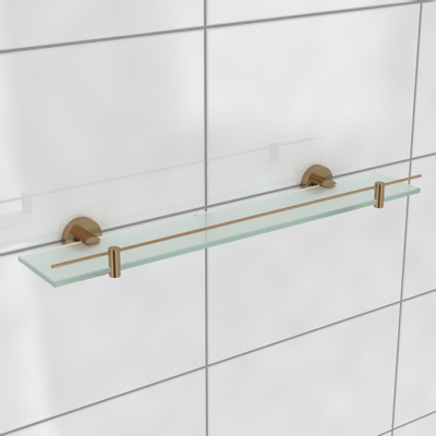 Haceka Kosmos Étagère - 60x12cm - verre - cuivre brossé