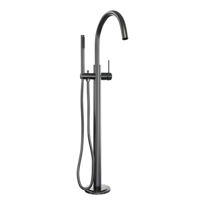 BRAUER Stripe Vrijstaande Badmengkraan - SET 01 - staaf handdouche - doucheslang - gunmetal geborsteld PVD