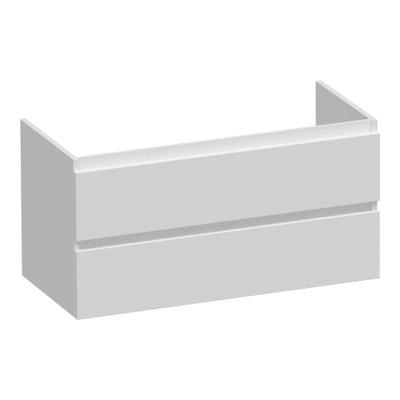 BRAUER Joy wastafelonderkast - 100x46x50cm - 2 softclose lades - greeploos - 1 sifon uitsparing - mat wit