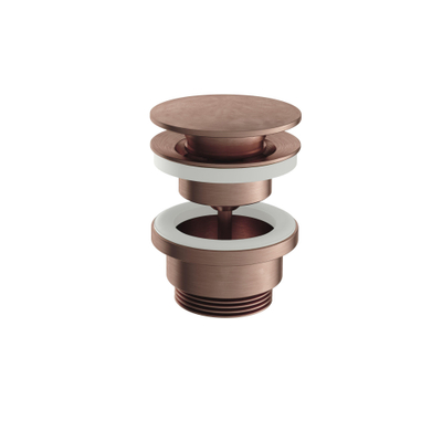 Hotbath Archie Always open plug - met schroef rond BCP - PVD - geborsteld koper
