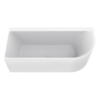 Wiesbaden Zenn baignoire d'angle gauche 180 x 80 cm acrylique brillant blanc avec vidage brillant blanc