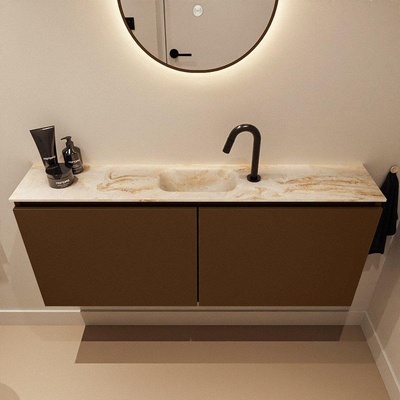 MONDIAZ TURE-DLUX Meuble WC 120cm Rust. EDEN lavabo Frappe position milieu. Avec 1 trou de robinet.