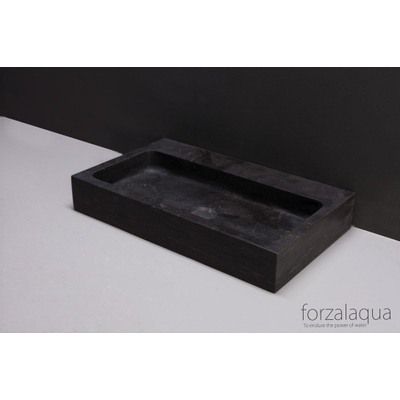 Forzalaqua taranto lavabo 50x30x8cm rectangle 0 trous pour robinetterie pierre naturelle pierre dure adoucie