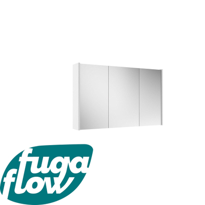 FugaFlow Eccelente Arredo miroir salle de bain armoire de toilette - 100x63x16cm - comprenant des panneaux latéraux - blanc mat