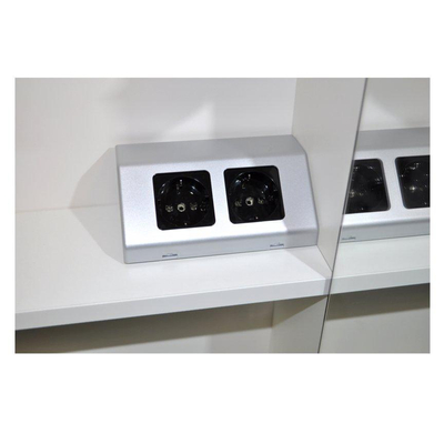 Sanicare prise de courant double en saillie gris argenté