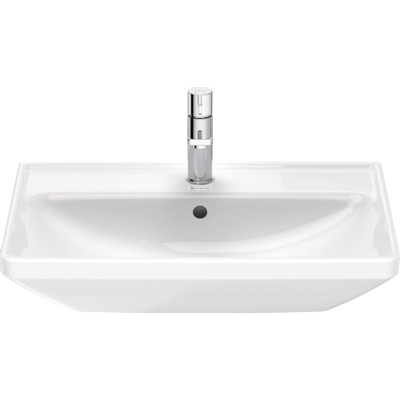 Duravit d-neo lavabo avec wonderglass 65x44x17cm 1 trou pour robinetterie rectangle céramique blanc