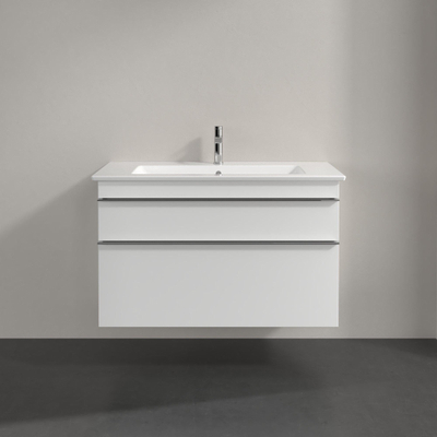 Villeroy & Boch venticello Meuble sous lavabo 95.3x50.2x59cm avec 2 tiroirs blanc glossy