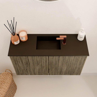 Mondiaz JOYA 70cm toiletmeubel - kleur Dusk - Wastafel FAYE positie Midden 1 kraangat kleur Urban.