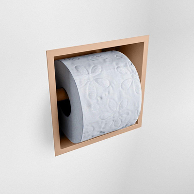 Mondiaz EASY Porte-rouleau de papier toilette - CUBE 167 - 16x8.6x16cm - solid surface - Rosee