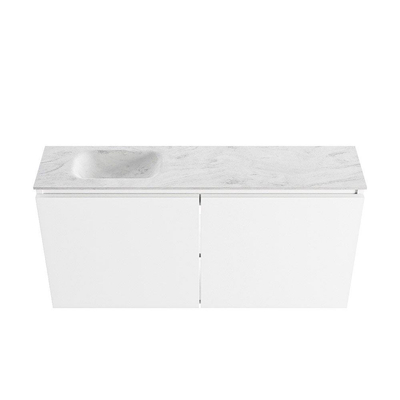 MONDIAZ TURE-DLUX 100cm toiletmeubel Talc. EDEN wastafel Opalo positie links. Zonder kraangat.