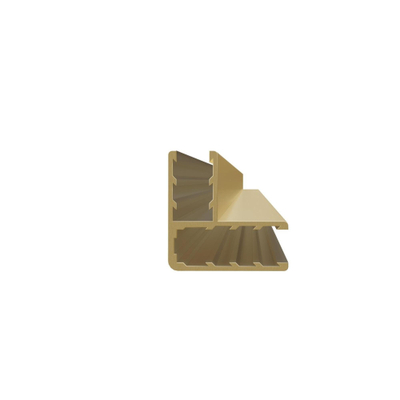 FugaFlow Eccelente Vetro zijwand - 30x200cm - ribbel glas - 8mm - met hoekprofiel - geborsteld messing -