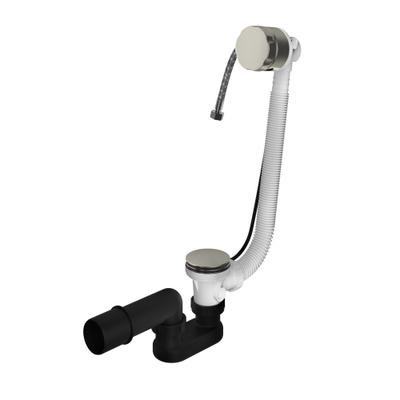 Hotbath Pal débordement de baignoire prolongé avec système vidage remplissage nickel brossé