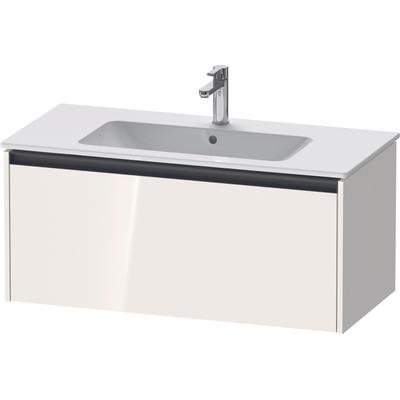 Duravit Ketho 2 meuble sous-lavabo avec 1 tiroir 101x48x44cm avec poignée blanc brillant anthracite