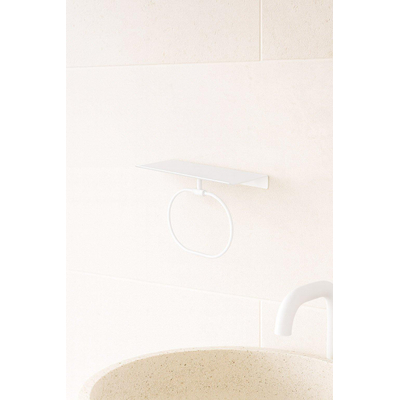 Hotbath &MORE Anneau porte-serviette pour tablette série Mat blanc