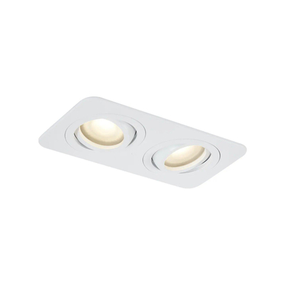 QAZQA Alberto Ensemble de spots encastrés - 2 spots - 11x17,5cm - ampoule led claire incluse - IP44 - Rectangulaire - Blanc