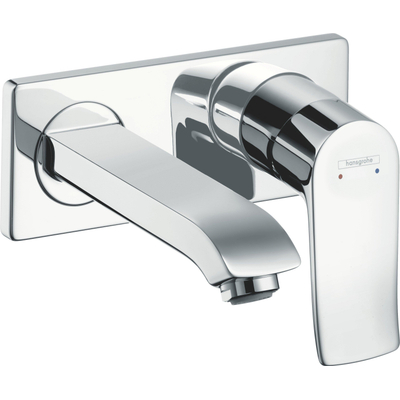 Hansgrohe Metris Mitigeur lavabo encastré mural, Bec court 165mm chromé