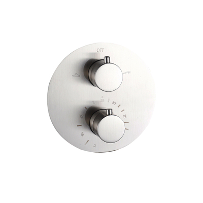 Fortifura Calvi Thermostatische Inbouwkraan - inbouwdeel - rond - Geborsteld RVS