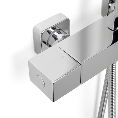 Wiesbaden Rombo douche opbouwset plus thermostatische kraan chroom SHOWROOMMODEL
