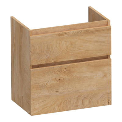 BRAUER Delight wastafelonderkast ondiep - 60x39x60cm - 2 softclose lades - greeploos - 1 sifon uitsparing - Forest Tan