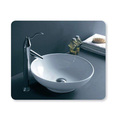 GO by Van Marcke Artemis vasque à poser ronde 40x14 cm porcelaine pour lavabo surélevé ou robinet mural blanc