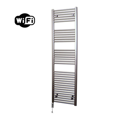 Sanicare HVW Elektrische Radiator - 172x45cm - 920W - wifi - thermostaat - chroom - linksonder - inox look (zilver)