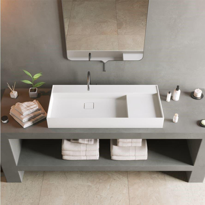 Ideavit Solidbliss Lavabo à poser 100x45x12cm sans trop-plein Solid Surface blanc