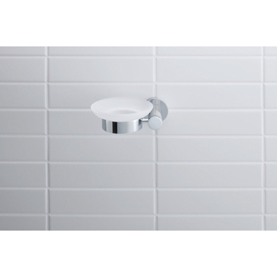 Duravit D code porte-savon en verre droit chromé