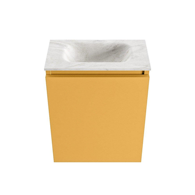 MONDIAZ TURE-DLUX meuble WC 40 cm Ocher. EDEN lavabo Ostra position milieu. Sans trou de robinet.