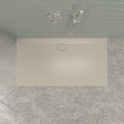 Villeroy & Boch Ecora douchebak - 170x90x3.5cm - afvoer lange zijde - almond (beige)