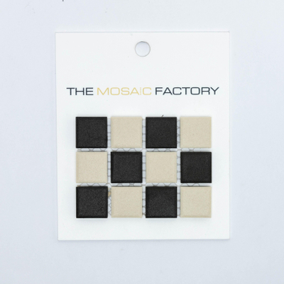 SAMPLE The Mosaic Factory London mozaïektegel 2.3x2.3x0.6cm voor vloer voor binnen en buiten vierkant Keramiek schaakbord Mix