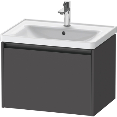 Duravit Ketho.2 Wastafelonderbouwkast - met 1 lade - 63.4x45.5x44cm - met greep antraciet - grafiet mat
