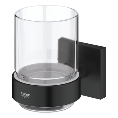GROHE Start Cube porte-verre - 9.5x10.6x7.2cm - avec verre - noir mat