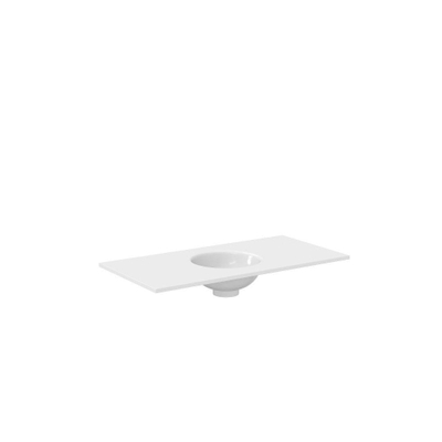 Crosswater Infinity Wastafel - 90x45x1cm - inbouw - wasbak midden - polar - polar white (wit)