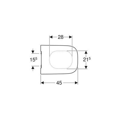 Geberit Smyle Square closetzitting - met deksel sandwichvorm topfix - wit