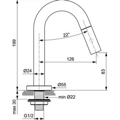 Ideal Standard IdealStream fonteinkraan met uitloop 12.5cm chroom