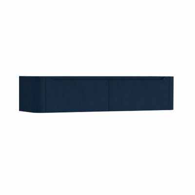 H&R badmeubelen Juice Wastafelonderkast - 160x45x40cm - afgeronde hoeken - 2 lades - geïntegreerde greep - blue oak
