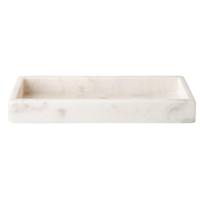 Wellmark plateau cadeau en marbre 30x12x3.5cm savon à main blanc en marbre 250ml recharge 1 litre bambou