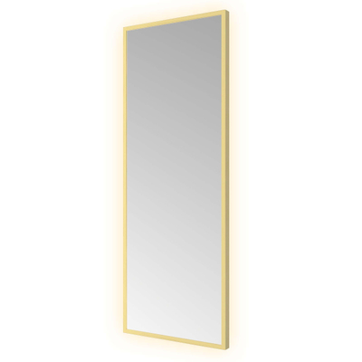 Hotbath &MORE Spiegel - 30x80cm - direct en indirect LED - color changing - dimbaar - met afstandsbediening - PVD - geborsteld messing goud