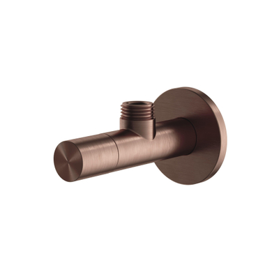 Hotbath Archie Hoekstopkraan rond - met filter 1/2" BCP - PVD - geborsteld koper